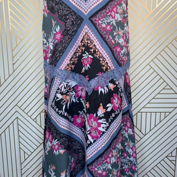 Free People‎ Stevie Floral Lace Trim Maxi Dress - Picture 5 of 12